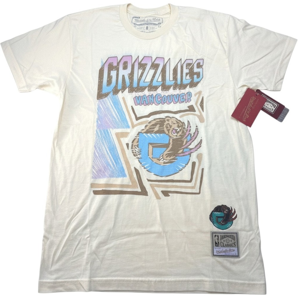Mitchell & Ness Vancouver Grizzlies Lemonade Hardwood Tee Shirt Mens Medium New